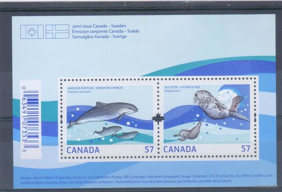 [313] Канада 2010. Фауна.Морские животные. БЛОК MNH. Кат.2 е.
