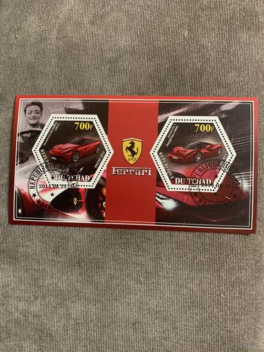 Чад 2014. Автомобили Ferrari. Малый лист