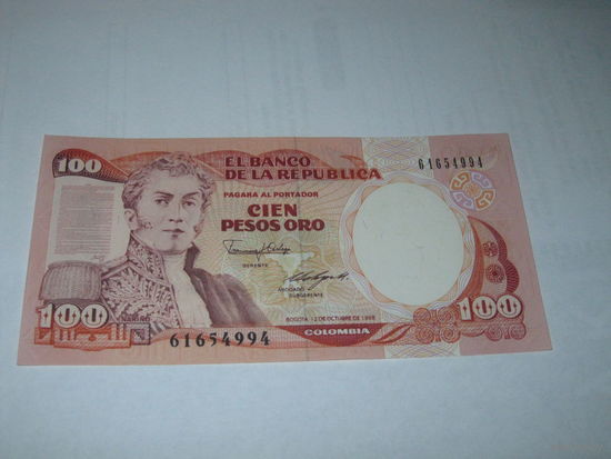 Колумбия - 100 песо - 1988 г.