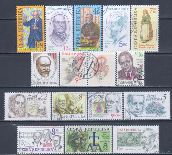 [2801] Чехия. Известные люди Чехии. 15 гашеных марок.