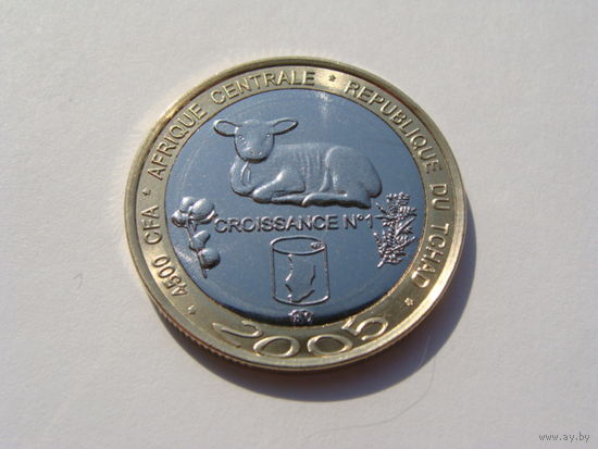 Чад. 4500 франков 2005 год  X#18  "Овца"  Тираж: 2.005 шт