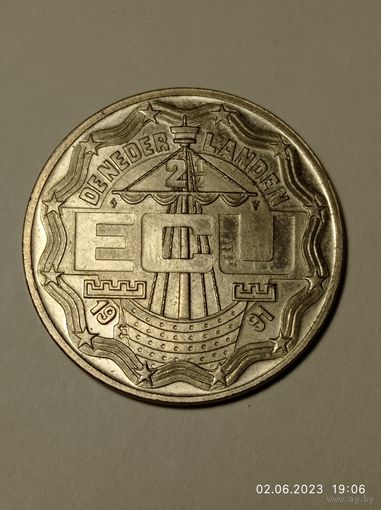 Недерланды, Европейская валютная единица 21/2 гульдена 1991 года.