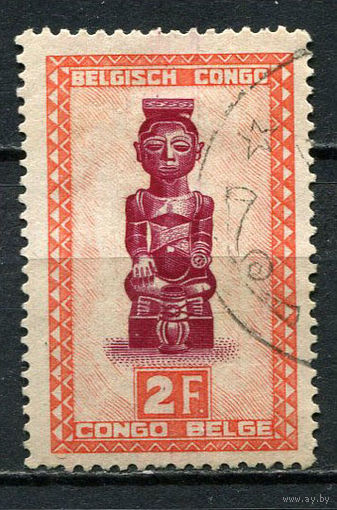 Бельгийское Конго - 1947/1950 - Искусство 2Fr - [Mi.276] - 1 марка. Гашеная.  (Лот 40EX)-T25P1