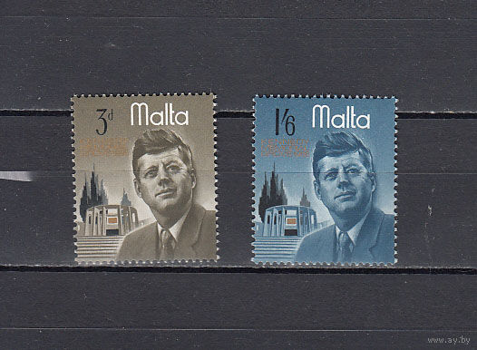 Кеннеди. Мальта. 1966. 2 марки.  Michel N 342-343 (0,5 е)