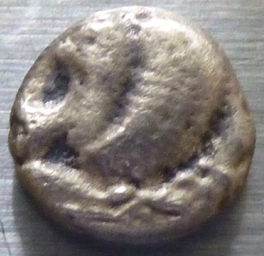 Диобол, Иония , г. Милет (510-494г. до н.э.) Голова льва влево/Цветочный узор(звезда горит)