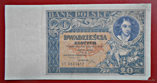 Польша, 20 злотых, 1931 г., VF
