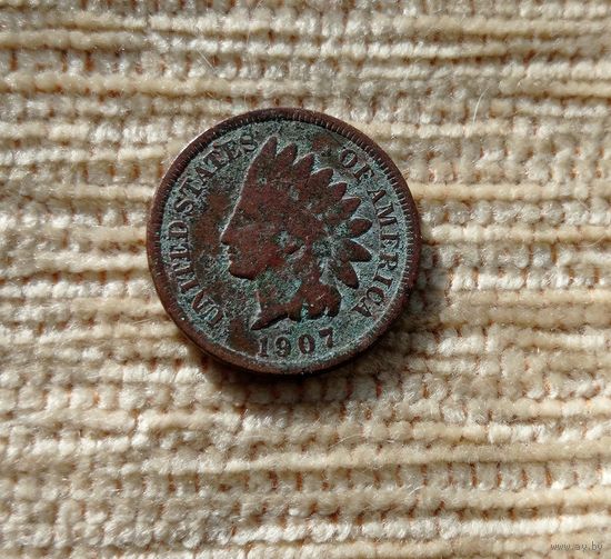 Werty71 США 1 цент 1907 Индеец