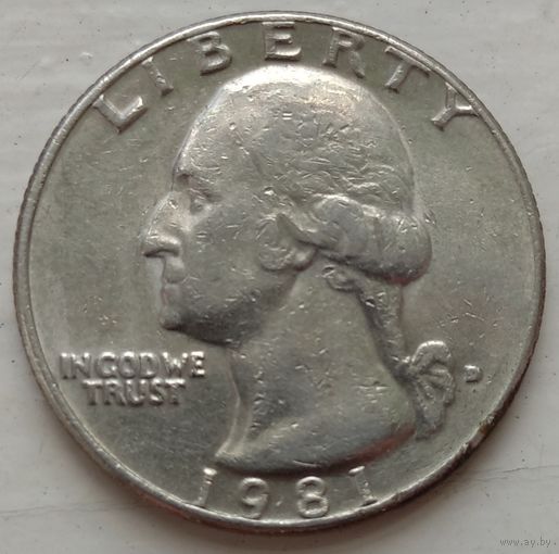 25 центов (квотер) 1981 D США. Возможен обмен