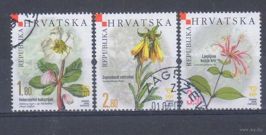 [1074] Хорватия 2008. Флора.Цветы. Гашеная серия.