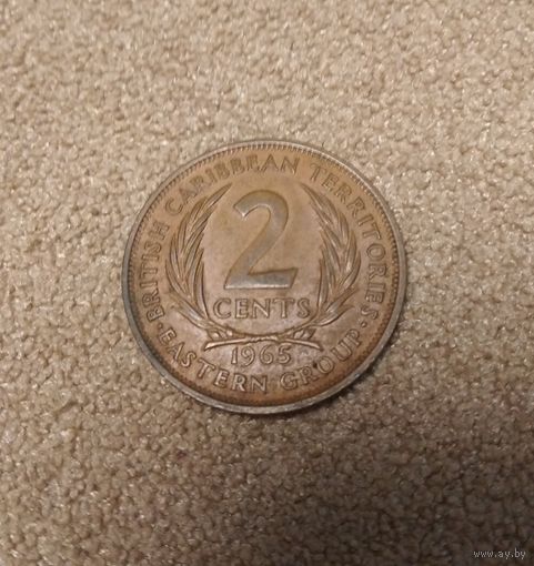 Восточные Карибы 2 цента 1965  Елизавета II