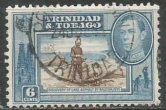 Тринидад и Тобаго. Король Георг VI. Рыбаки на озере. 1938г. Mi#138.