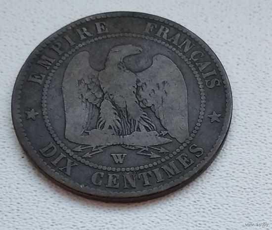 Франция 10 сантимов, 1853 "W" - Лилль 6-14-18