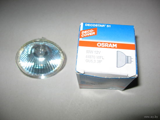 Галогенная лампа OSRAM 50W 12V, цоколь GU5,3 диаметр 51, производство Германия.НОВЫЕ, ( Продается  одним лотом - 5 шт.)