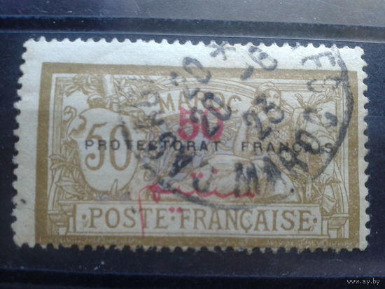 Марокко, Французская почта, 1911, надпечатка, Mi - 11,0 евро гаш.