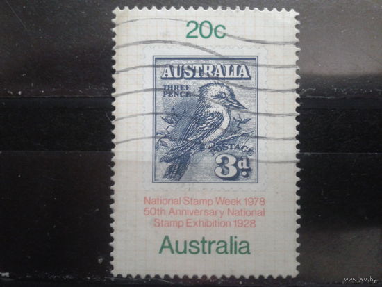 Австралия 1978 Фил. выставка, птица Кукобарра