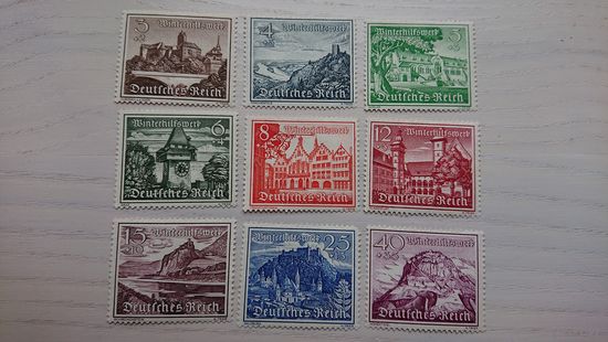 Германия Третий рейх 1939 Зимняя помощь Архитектура (Мих.730-738) *, полная серия, 9 марок.