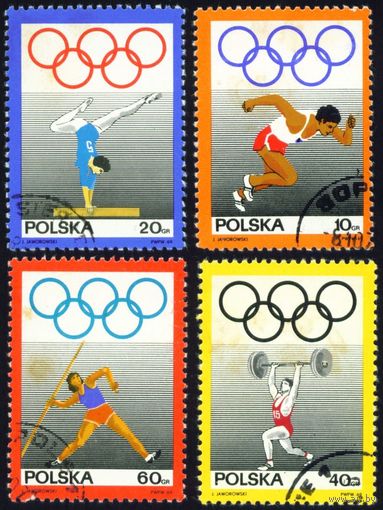 50-летие Польского Олимпийского комитета и юбилейная сессия Международного Олимпийского комитета Польша 1969 год 4 марки