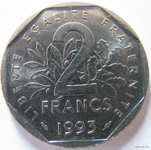 1k Франция 2 франка 1993 Мулен В ХОЛДЕРЕ распродажа коллекции