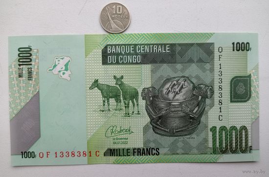 Werty71 Конго  1000 франков 2022 UNC банкнота