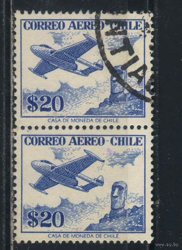 Чили Авиа 1956 Самолет над моаи о.Пасхи Стандарт Пара #513