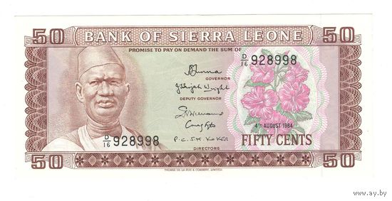 Сьерра-Леоне 50 центов 1984 года. Состояние UNC!