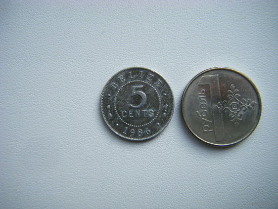 Белиз 5 центов 1986г.