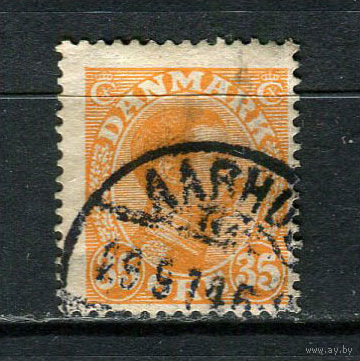 Дания - 1913/1915 - Король Кристиан X 35 O - [Mi.72] - 1 марка. Гашеная.  (Лот 29CA)