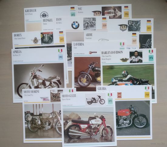 Открытки "Мотоциклы, 1902-1992 гг.", 60 шт. (Германия)