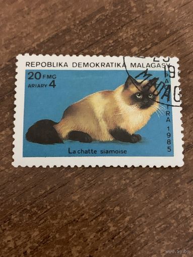 Мадагаскар 1985. Домашние кошки. Сиамская. Марка из серии