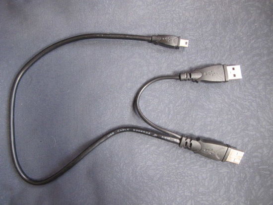 Кабель 2 USB 2.0 - mini-USB 2.0, 0.5 м