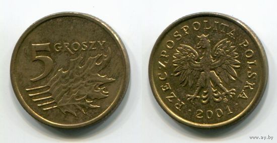Польша. 5 грошей (2001, XF)
