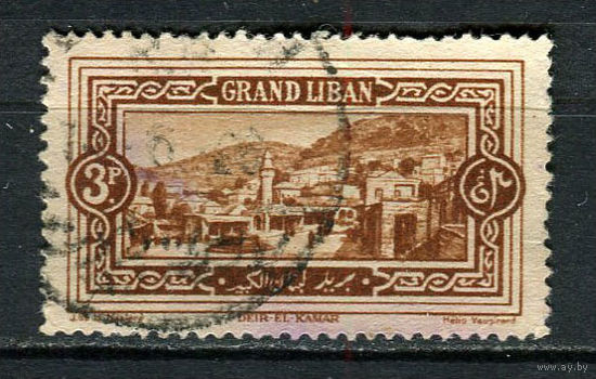 Французский мандат Великий Ливан  - 1925 - Архитектура 3Pia - [Mi.67] - 1 марка. Гашеная.  (LOT AZ32)