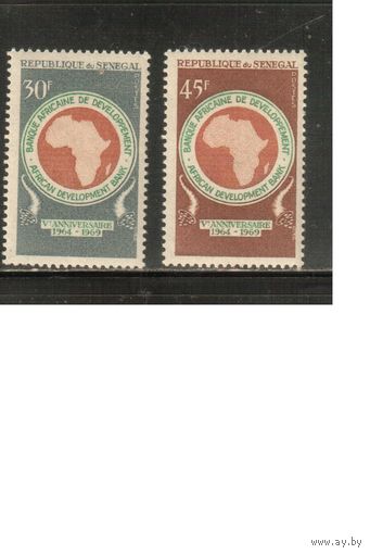 Сенегал-1969 (Мих.403-404) ,  ** , Банк, Карта (полная серия)