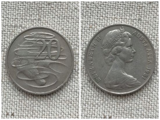 Австралия 20 центов 1981/ Утконос /FA