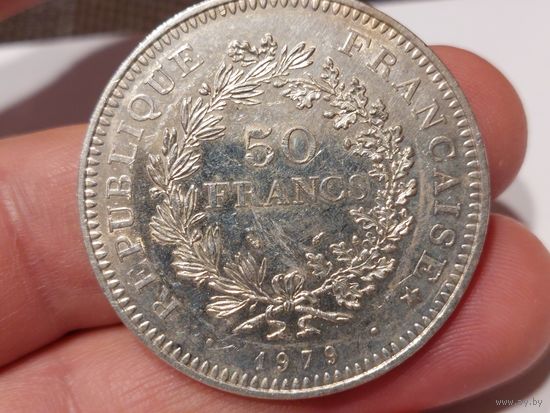 Монета 50 франков 1979 год серебро