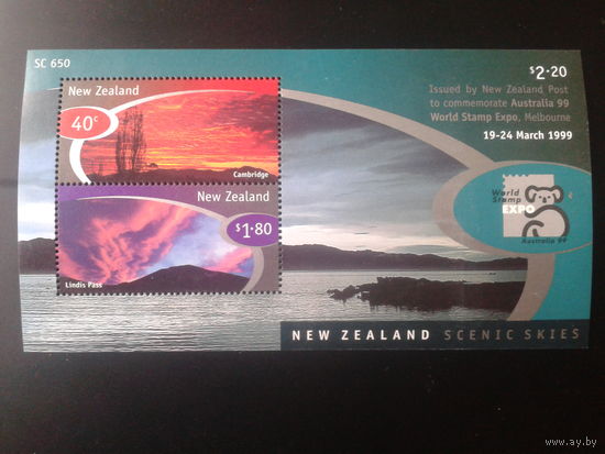 Новая Зеландия 1999 фил. выставка блок