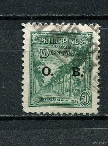 Филиппины - 1948/1949 - Надпечатка O. B. на 50С. Dienstmarken - [Mi.45d] - 1 марка. Гашеная.  (Лот 67CN)