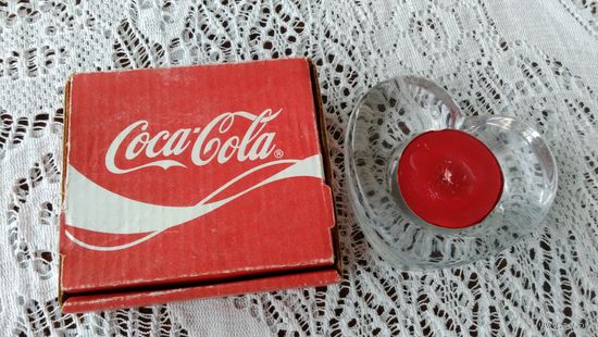 Свеча в подсвечнике Кока кола, новая в коробочке