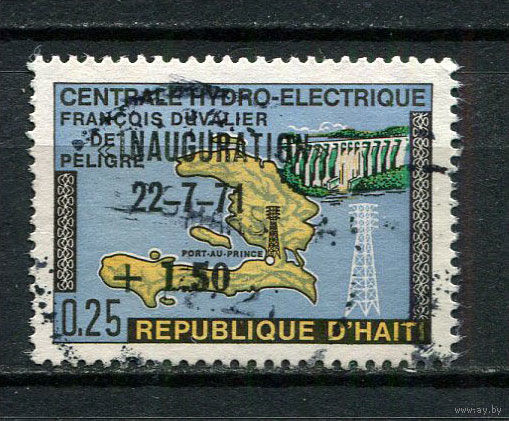Гаити - 1971 - Надпечатка INAGURATION/22-7-71 25+1,50 - [Mi.1177] - 1 марка. Гашеная.  (Лот 19CQ)