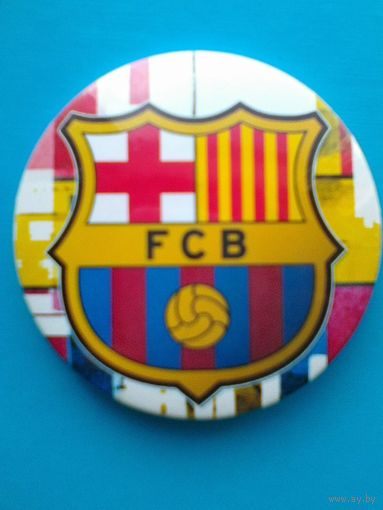 Значок - "Логотип Футбольный Клуб "Барселона" - Диаметр Значка - 3.5 см.