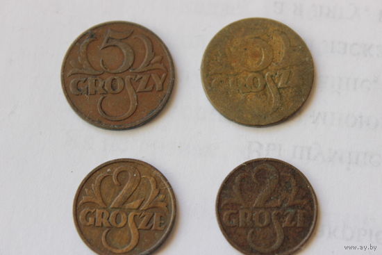 Польские грошики -4 штуки 30- годы