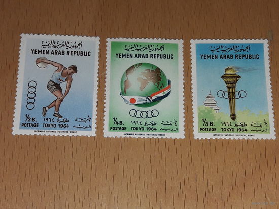 Йемен 1964 Спорт. Олимпиада в Токио. 3 чистые марки