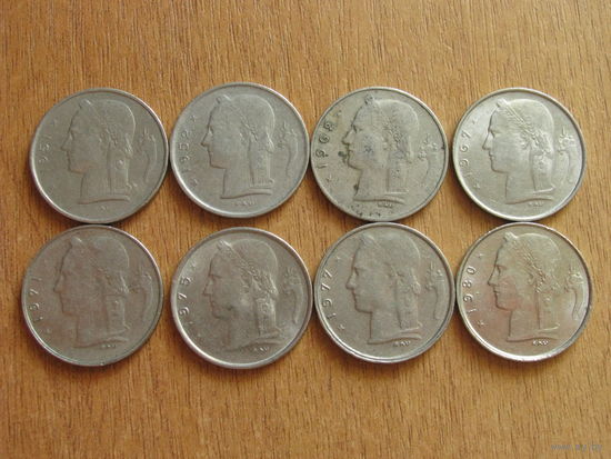 Бельгия 1 франк Q 1952 и 1977 (10)
