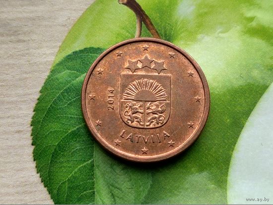 Латвия. 1 евроцент 2014.