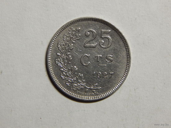 Люксембург 25 сантимов 1927г