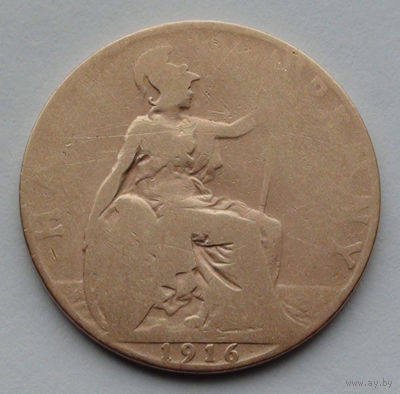 Великобритания 1/2 пенни. 1916