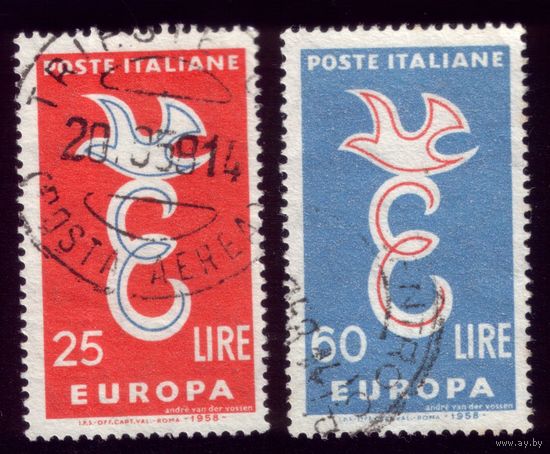 2 марки 1958 год Италия Европа СЕПТ 1016-1017