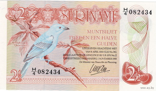 Суринам, 2 1/2 гульдена, 1985 г., UNC