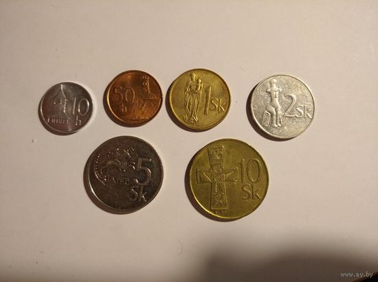 Словакия набор 6 монет