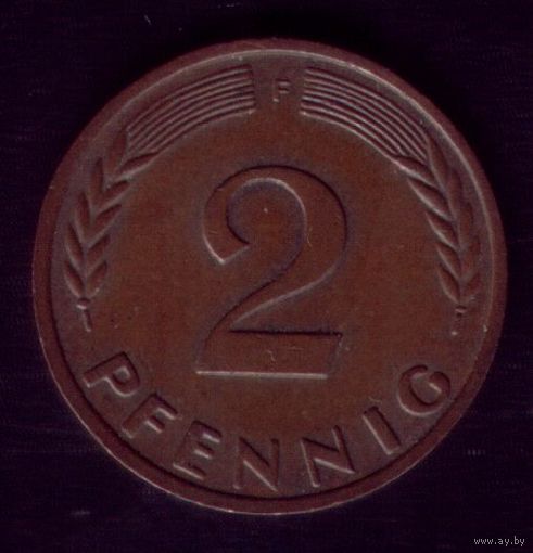 2 пфеннига 1966 год F Германия